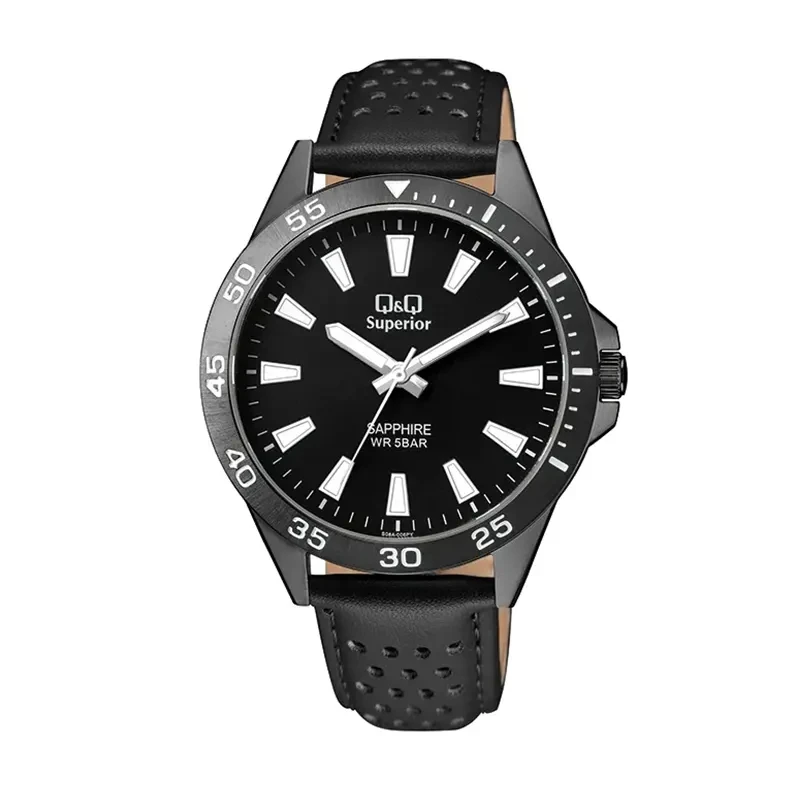 Q&Q Japan Quartz Sapphire Crystal Black Men's Watch- S08A-006PY